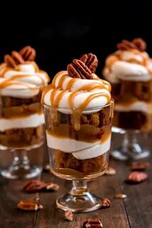 Mini Caramel Pecan Pumpkin Cheesecake Trifles - Garnish & Gl
