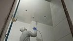 Spraying drywall mud on ceiling - YouTube