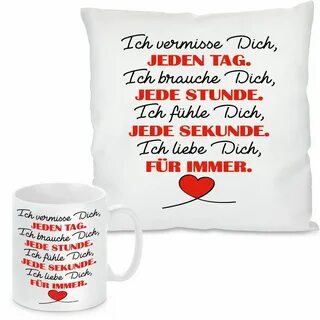 Kissen oder Tasse mit Motiv Modell: Ich liebe Dich für immer