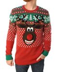 Ugly Christmas Sweater - Ugly Christmas Sweater Men's Rudolp