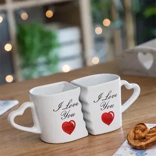 4,80 € Linked Mugs with Heart Handles I Love You (Set of 2) 