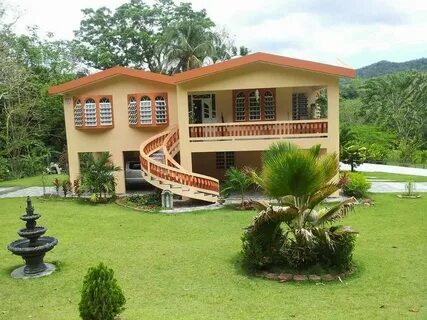 Casa en las montañas de Puerto Rico. Fachadas de casas colon