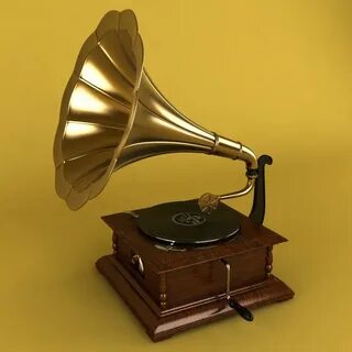 gramophone 3d model Gramophone, Logo design art, Props conce