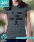 New Tits Out for Harambe Shirt Gorilla Meme Funny Shirt Cott