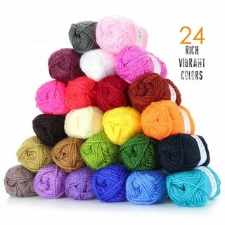 Купить Glokers Multi-Color Crochet Yarn Set 24 Balls of на А