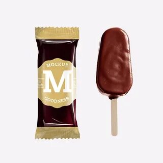 Packreate " Chocolate Ice Cream Bar / Popsicle PSD Mock-Up I