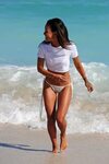 Karrueche Tran Bikini Pictures - at a Beach in Miami - Decem