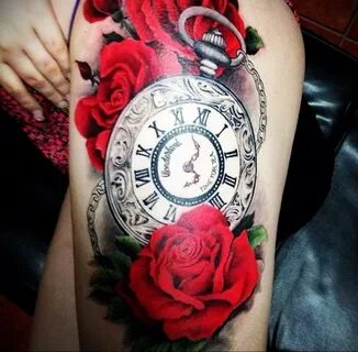 тату роза и часы для девушки 04.02.2020 № 004 -rose tattoo f