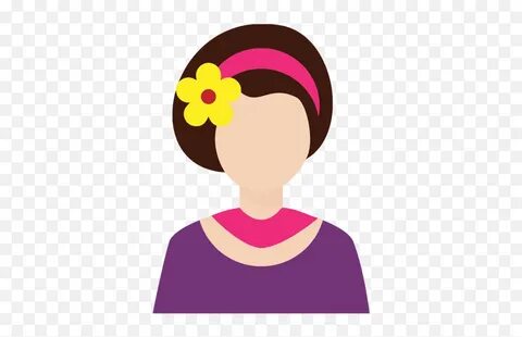 Female Avatar With Hair Decoration - Flower On Hair Cartoon 