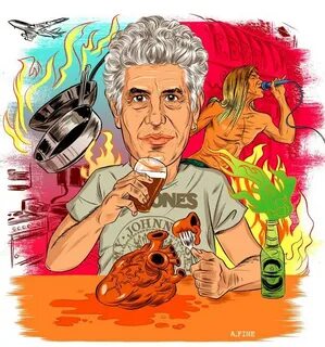 Portait by Alex Fine Anthony Bourdain Know Your Meme