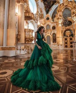 Pin by A H on Fashion Design Green wedding dresses, Ball gow