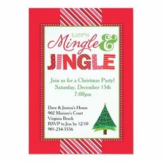 Mingle and Jingle Christmas Party Invitation Zazzle.com Chri