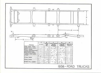 1960 Chevrolet GMC Truck NOS Frame Dimensions Front Wheel Al