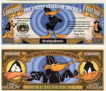 Daffy Duck Cartoon Series Million Dollar Novelty Money Daffy