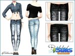 Джинсы Ripped Skinny Jeans для Симс 3 Женская одежда для Сим