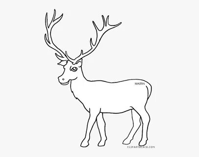 Elk Clipart Muscular - Elk Clipart Black And White , Free Tr