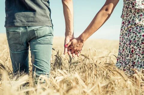 Couple holding hands in a wheat field Wheat fields, Couple h