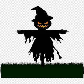 Scarecrow Silhouette Halloween, Pumpkin scarecrow, fictional