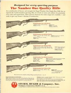 Tropical Rifle Details about Ruger #1 Sporter 86 Catalog Var