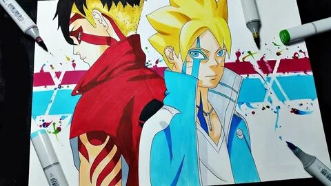 Drawing Boruto & Kawaki Manga Cover Ver. - YouTube