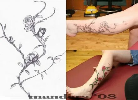 http://tattoomagz.com/rose-vine-tattoo-designs/ Rose vine ta