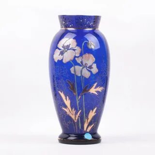 Blue glass vase. - Antique weapons, collectibles, silver, ic