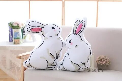 Пасхальный кролик DIY Двусторонняя Милая Белая Подушка для к