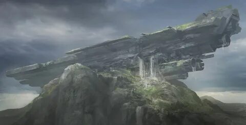 Ancient Crash Site by Franklin Chan Sci fi landscape, Spaces