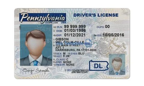 Pennsylvania Driver License psd template: High quality licen