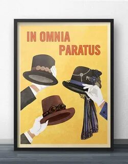 In Omnia Paratus Steampunk Hats Poster - Vintage Retro Style