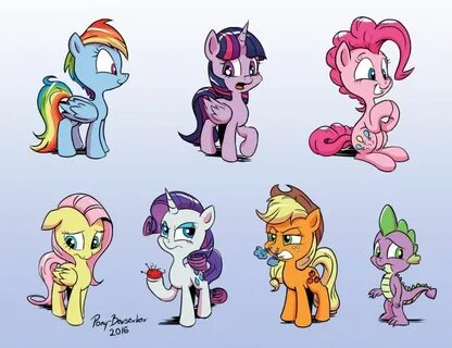 Mane Six Ponies (and Spike) by Pony-Berserker.deviantart.com