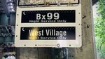 Bx99 Bus Stop Signage to West Village at Jerome Avenue and M