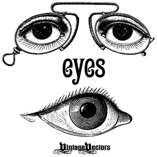Vector Art: Antique Optometry Eye Glasses Graphic - Vintage 