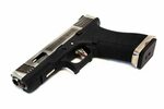 WE E Force EU Glock 17 Pistol Black with Silver Slide and Si
