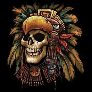 Aztec Skull Mayan Hispanic TShirt tee T by firelandsteeshirt