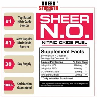 SHEER N.O. Nitric Oxide Supplement Premium Muscle Building N