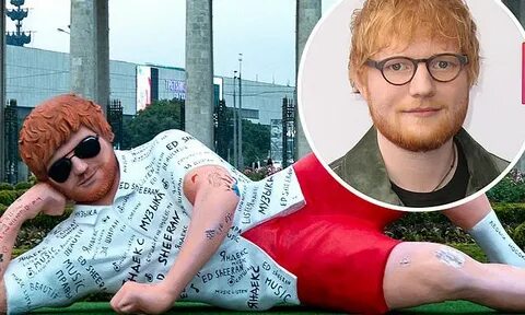 Ed Sheeran fans go wild as a huge 16ft statue appears in Mos