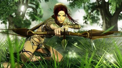 Archer warrior art artwork fantasy weapon wallpaper 2560x144