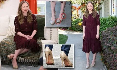 Chelsea Clinton pairs her nude pumps with burgundy dress on 