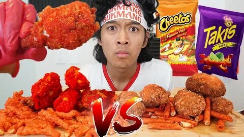 CHICKEN WINGS! HOT CHEETOS VS. TAKIS (WHICH ONES BETTER??) -