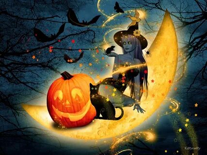 ♥ ☻ Pretty Halloween Witch ☻ ... Halloween wallpaper, Pretty