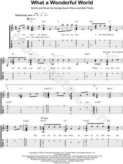 Louis Armstrong "What a Wonderful World" Guitar Tab in C Maj