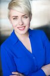 Commercial Actress Business Headshot with Platinum Blonde ha