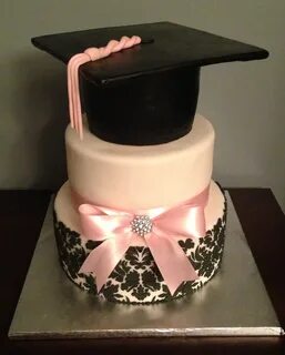 Graduation - Very Girly Graduation Cake. Covered with fondan
