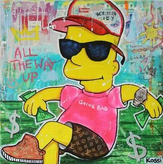 Bart Simpson Money by Kristin Kossi (2019) : Painting Acryli