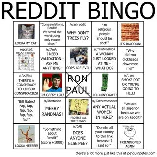 Penguin Pete's Blog - Reddit Bingo Bingo funny, Bingo, Funny