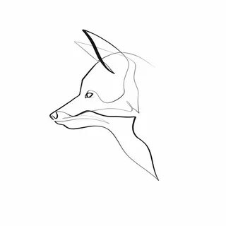 Minimal Fox by WithOneLine Fox art, Fox wall art, Line art