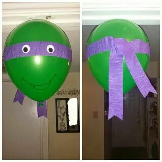 DIY Ninja Turtle Balloons Ninja turtle birthday theme, Ninja