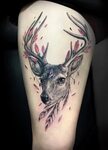 Фото тату Владислав Токменин Deer tattoo girls, Hunting tatt