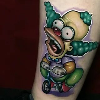 Krusty the Clown tattoo by Josh Herman